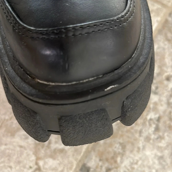 Forever 21 Buckle Chunky Platform Faux Leather lace up Booties size 6.5 - Picture 16 of 16